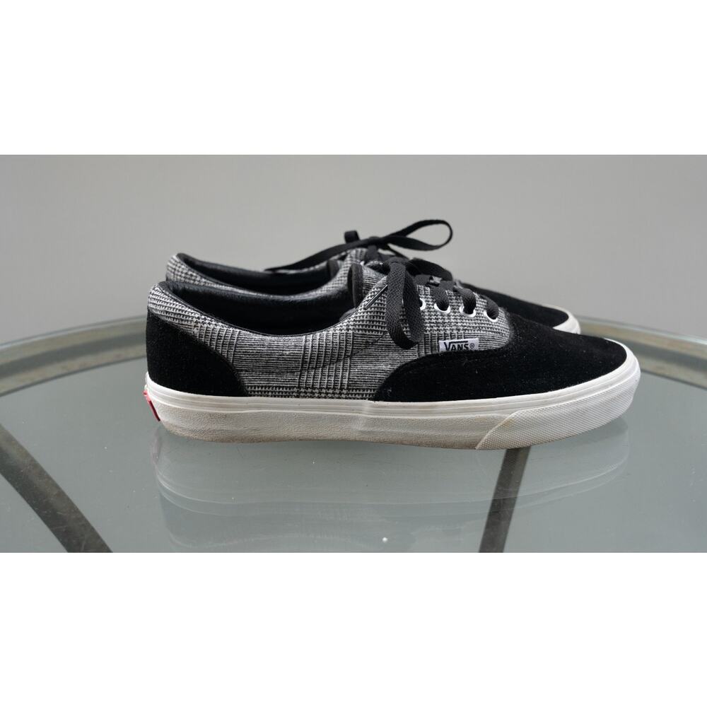 New Vans Era Black White Plaid Skate Shoes Men Size 10.5 / Womens 12